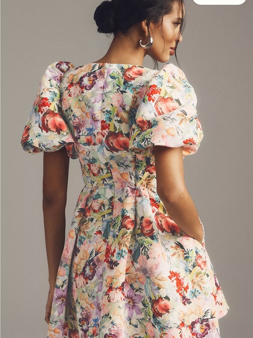 Sachin + Babi White Dress with Pink Rose Floral Detail - Picture 2 of 7